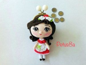 Monedero Muñeca amigurumi tejida a crochet paso a paso