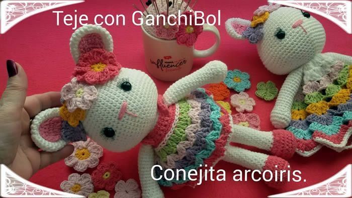 Conejita amigurumi arcoíris Conejita amigurumi arcoíris
