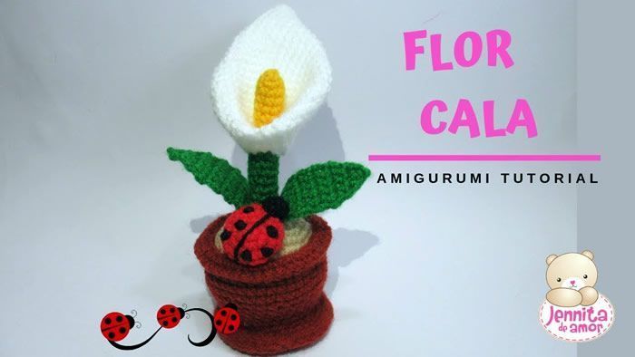 Flor cala amigurumi tutorial paso a paso