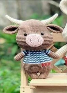Bufalo amigurumi con patrón gratis