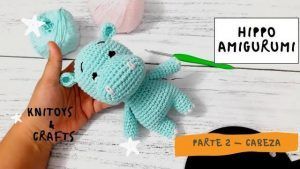 Hipopótamo amigurumi patrón paso a paso