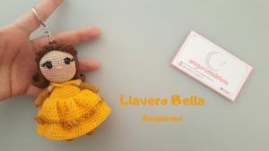 Llavero Bella en amigurumi tutorial paso a paso