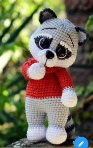 Mapache amigurumi patrón gratuito