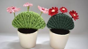 Cactus con flores de ganchillo paso a paso