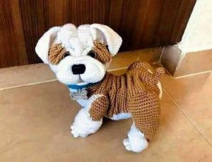 Perrito amigurumi arrugado con patrón