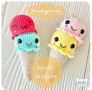 Helado cucurucho amigurumi