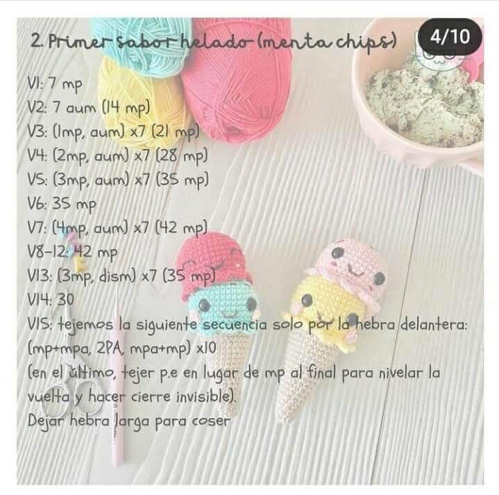 Primer sabor de Helado amigurumi Primer sabor de Helado amigurumi