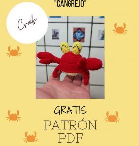 Cangrejo amigurumi con patrón en español