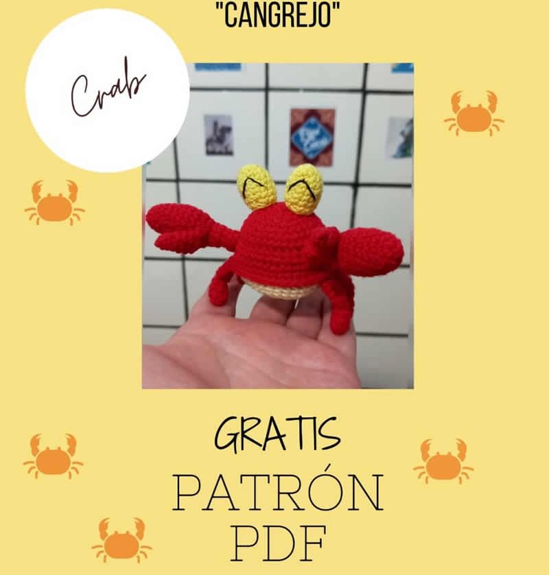 Cangrejo amigurumi con patrón en español Cangrejo amigurumi con patrón en español