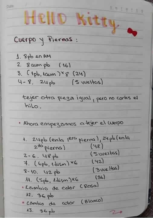 Cuerpo y piernas patrón