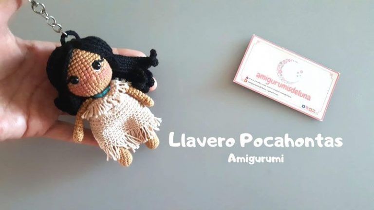 Llavero Pocahontas amigurumi