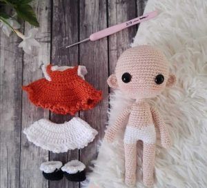 Cuerpo base de muñeca amigurumi