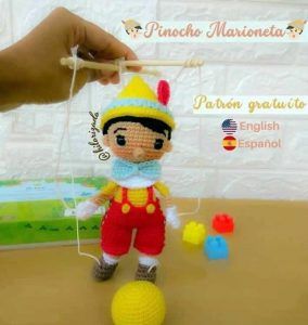 Pinocho marioneta amigurumi