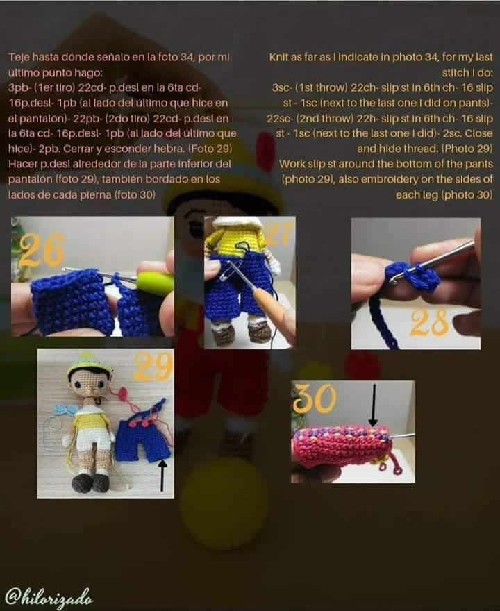 Pinocho marioneta amigurumi Pinocho marioneta amigurumi