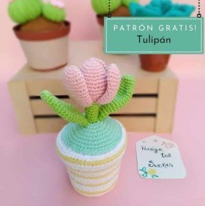 Maceta Tulipán amigurumi