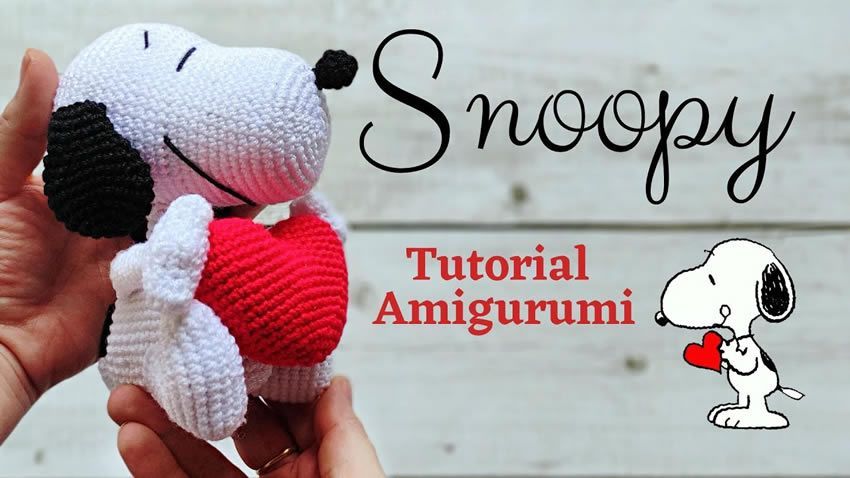 Snoopy Corazón Amigurumi