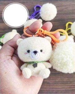 Llavero oso amigurumi