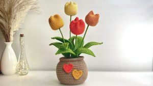 DIY Tulipanes con Maceta amigurumi