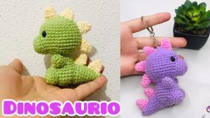 Dinosaurio Llavero a Crochet
