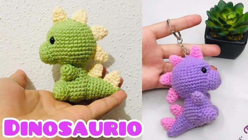Dinosaurio Llavero a Crochet Dinosaurio Llavero a Crochet