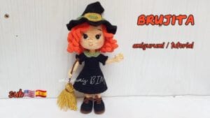 Brujita amigurumi para Halloween